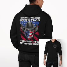 Load image into Gallery viewer, Keep The Stripes Red - Cowboy - Zip-Up Hoodie
