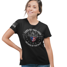 Load image into Gallery viewer, Women&#39;s Land of The Free - Cowgirl - Front Only - S/S Tee
