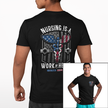 Load image into Gallery viewer, Nursing Is A Work Of Heart - USA - S/S Tee

