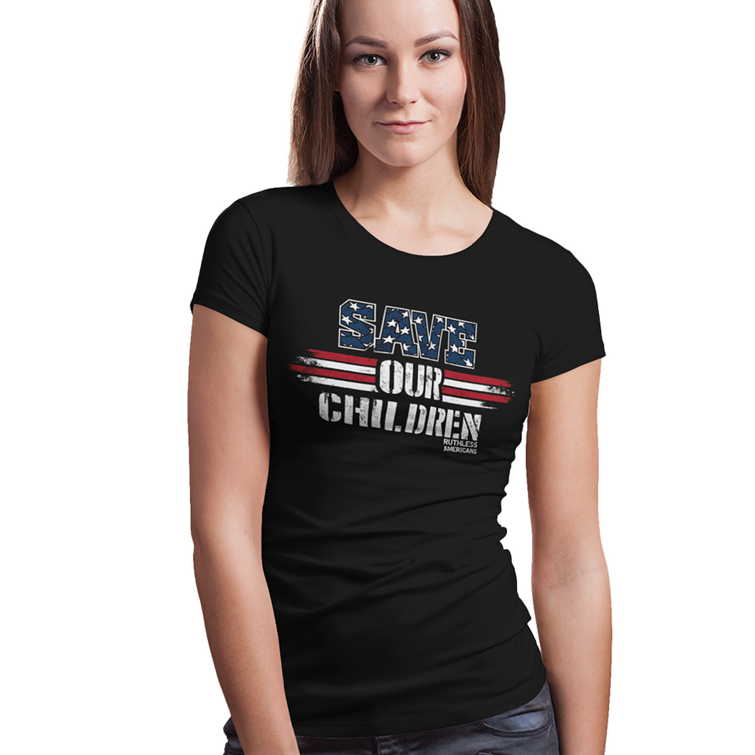 Women's Save OUR Children Red White & Blue - S/S Tee