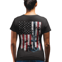 Load image into Gallery viewer, Women&#39;s American Veteran - Navy - V-Neck

