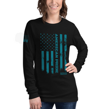 Load image into Gallery viewer, Women&#39;s American Pride Tactical Colored Flag - L/S Tee

