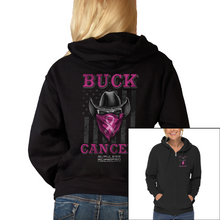 Load image into Gallery viewer, Women&#39;s Buck Cancer Bandit - Cowboy - Zip-Up Hoodie

