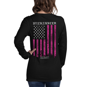 Women's Buck Cancer Flag - L/S Tee