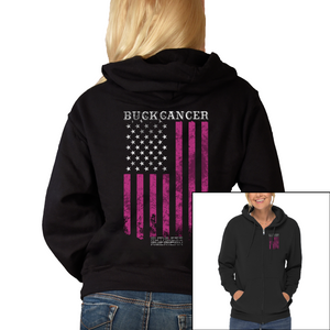 Women's Buck Cancer Flag - Zip-Up Hoodie