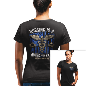 Women's Nursing Is A Work Of Heart - Blue - S/S Tee