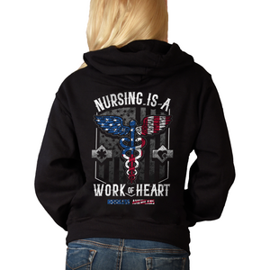 Women's Nursing Is A Work Of Heart - USA - Zip-Up Hoodie