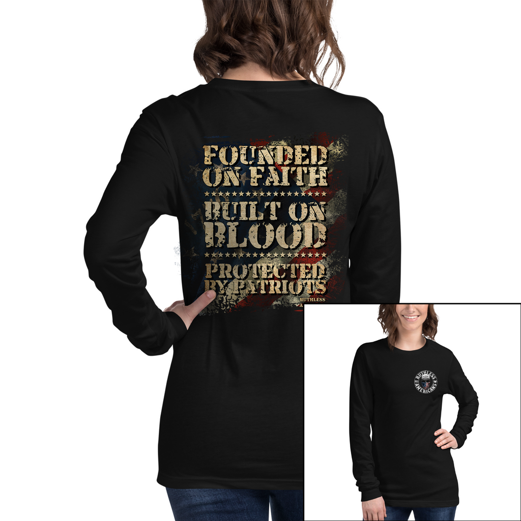Women's Protected By Patriots - L/S Tee