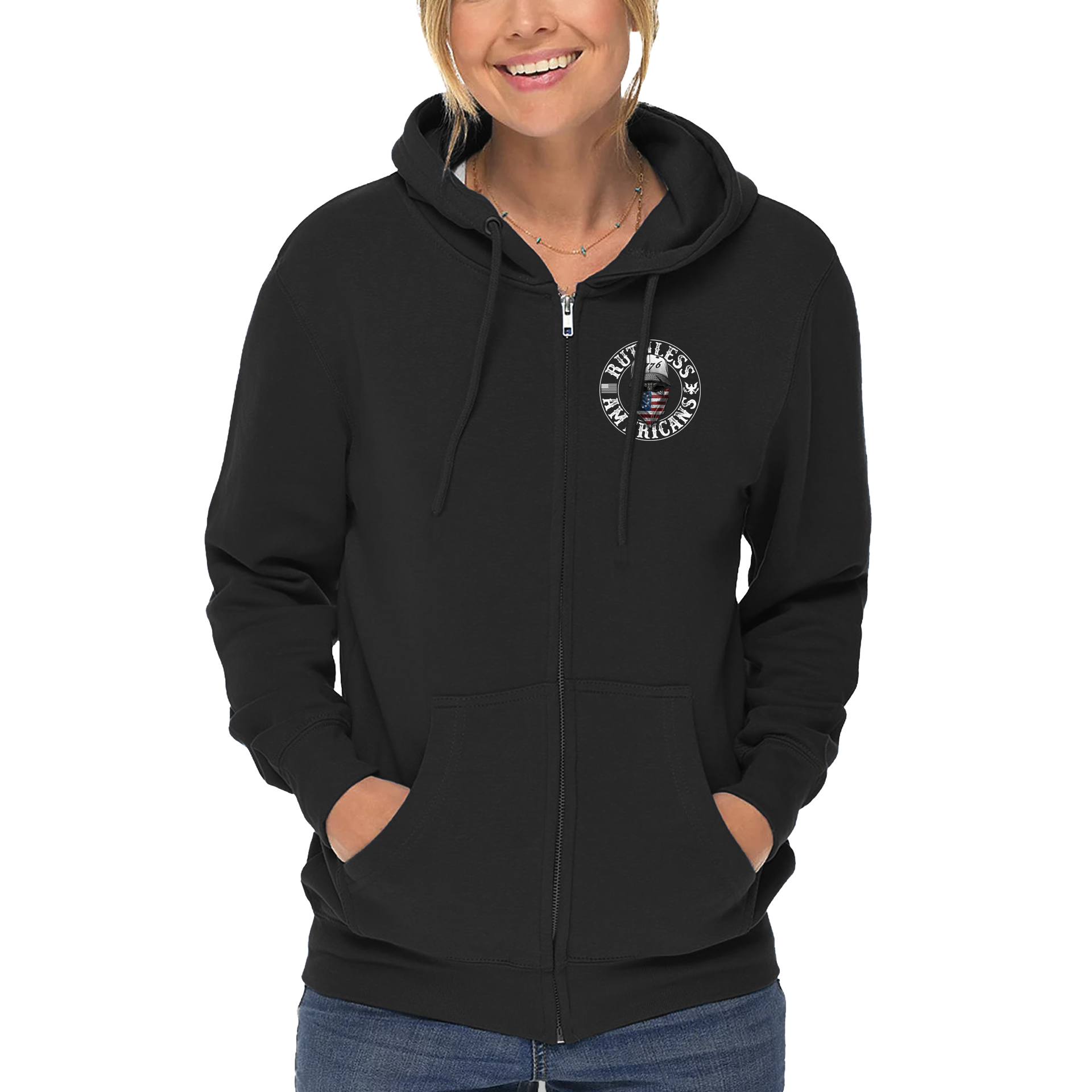 Womens patriots online zip up hoodie