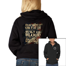 Load image into Gallery viewer, Women&#39;s Protected By Patriots - Zip-Up Hoodie
