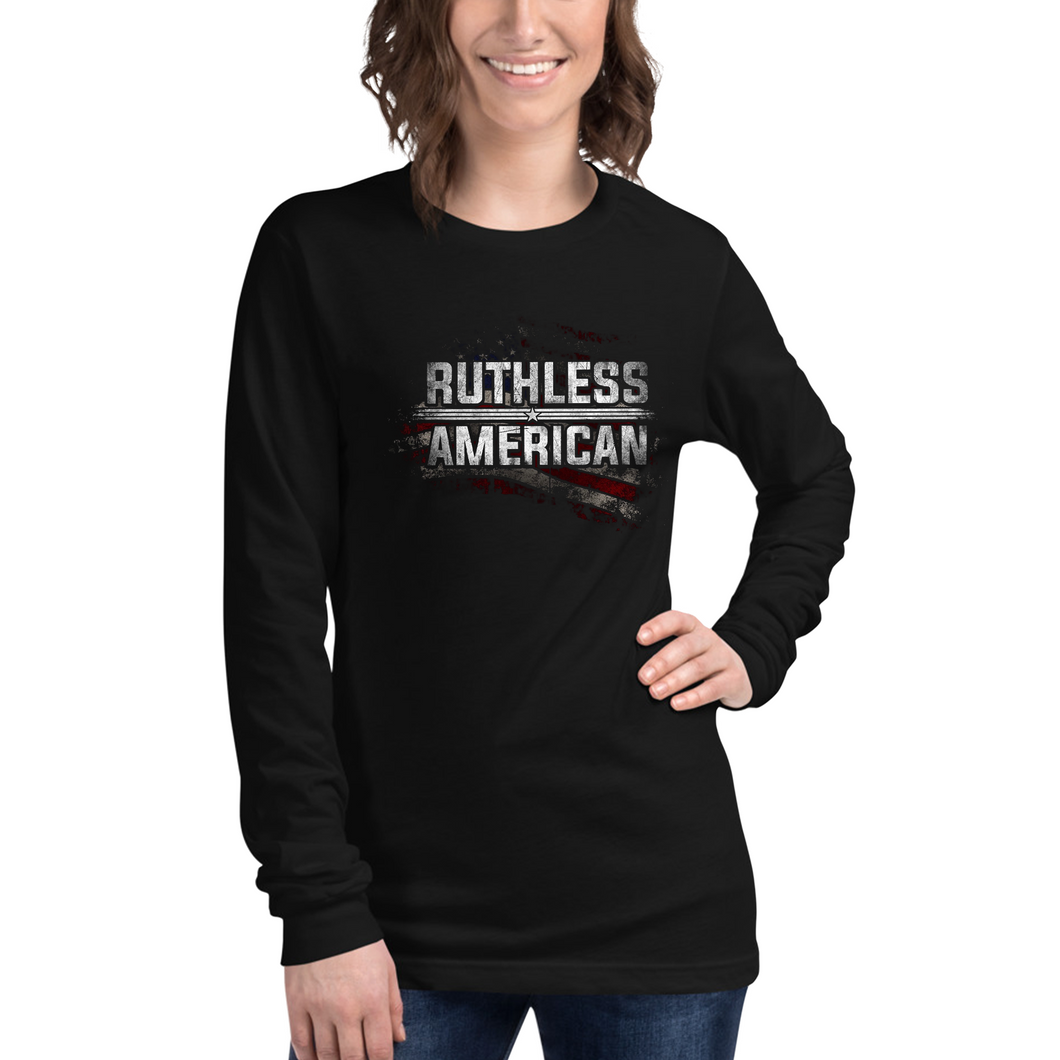 Women's Ruthless American Flag - L/S Tee