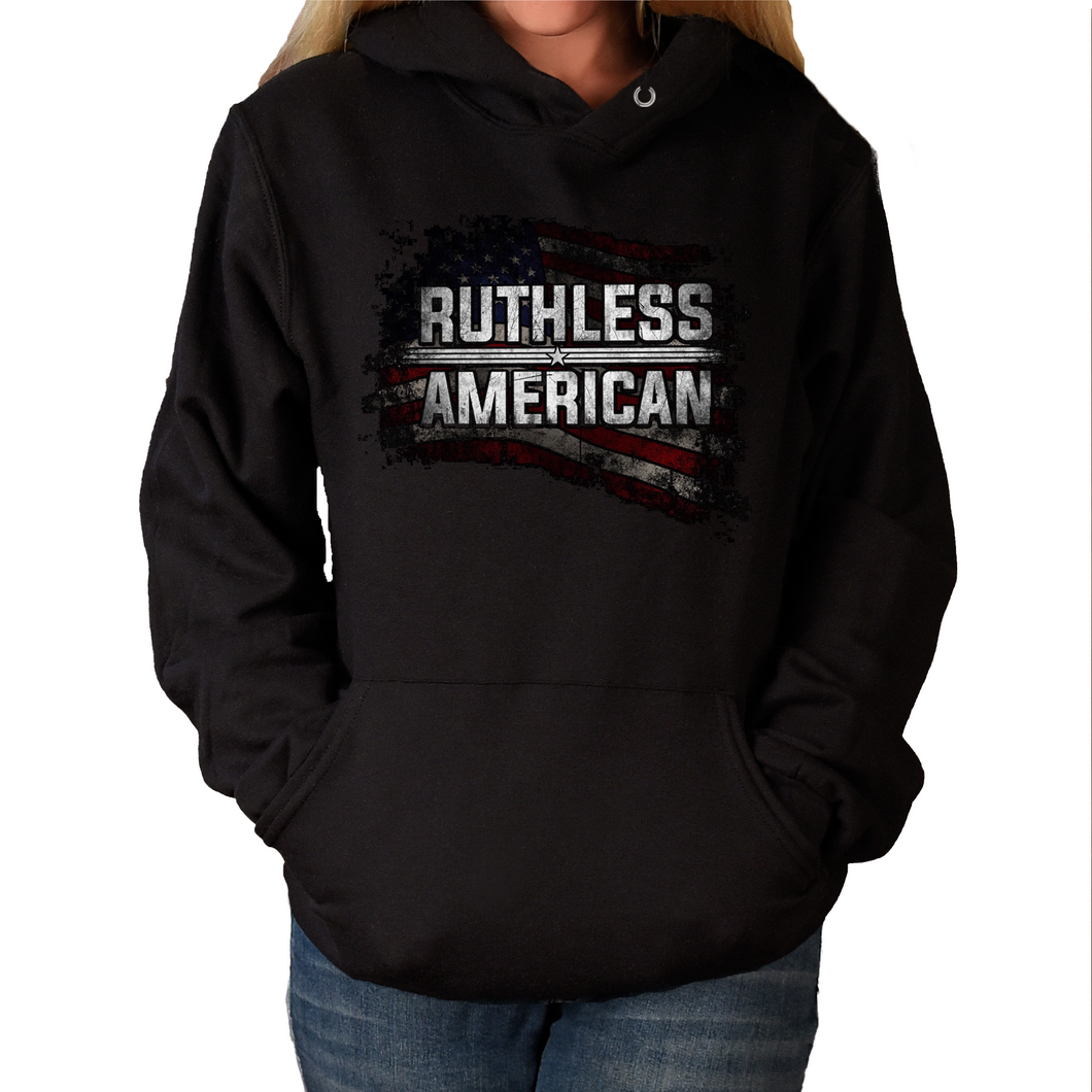 Women's Ruthless American Flag - Pullover Hoodie