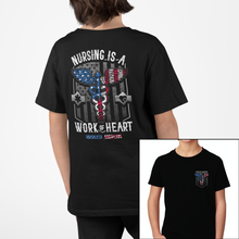 Load image into Gallery viewer, Youth Nursing Is A Work Of Heart - USA - S/S Tee
