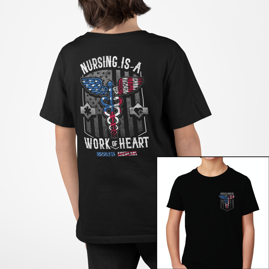 Youth Nursing Is A Work Of Heart - USA - S/S Tee