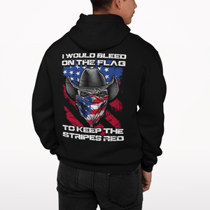 Keep The Stripes Red - Cowboy - Pullover Hoodie