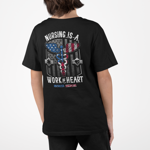Youth Nursing Is A Work Of Heart USA - S/S Tee