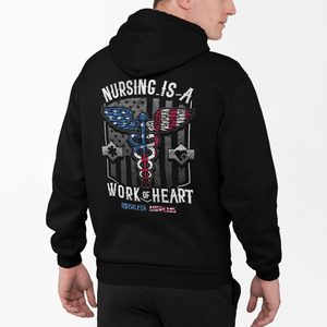 Nursing Is A Work Of Heart - USA - Zip-Up Hoodie