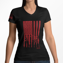 Load image into Gallery viewer, Women&#39;s Rifle Flag Colored - V-Neck
