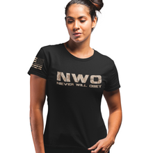 Load image into Gallery viewer, Women&#39;s Never Will Obey - Camo - S/S Tee
