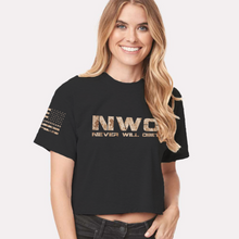 Load image into Gallery viewer, Women&#39;s Never Will Obey Camo - Crop Top
