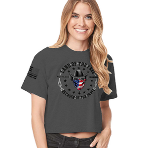 Women's Land of the Free Cowgirl - Crop Top