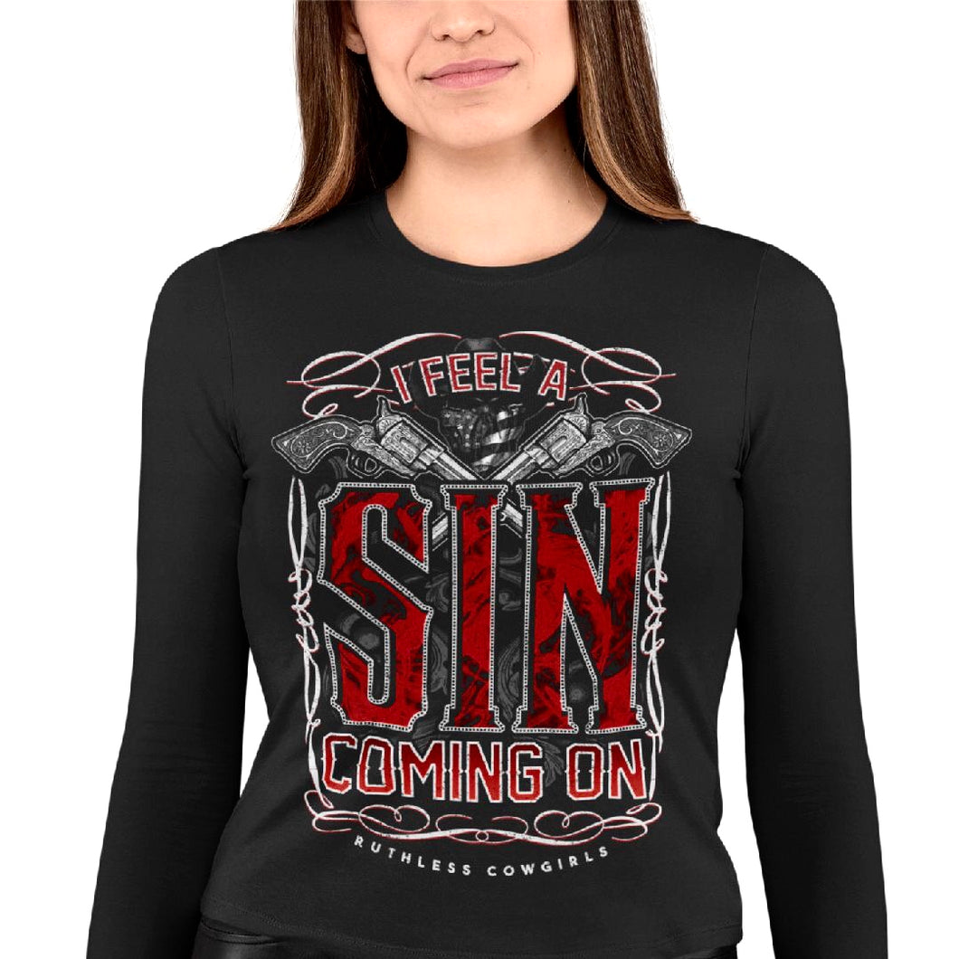 Women's I Feel A Sin Coming On - L/S Tee