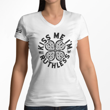 Load image into Gallery viewer, Women&#39;s Kiss Me I&#39;m Ruthless - V-Neck
