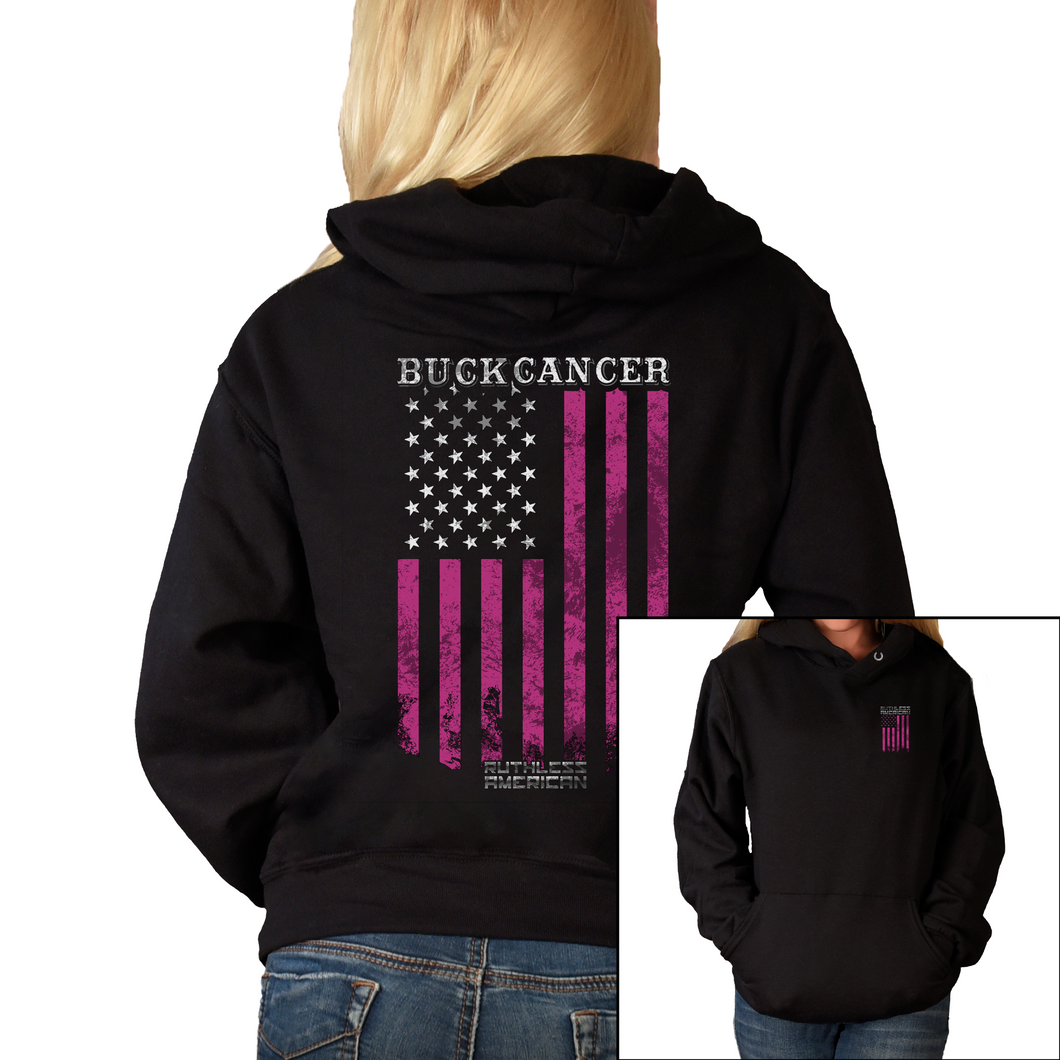 Women's Buck Cancer Flag - Pullover Hoodie