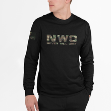 Load image into Gallery viewer, Never Will Obey - Camo - L/S Tee
