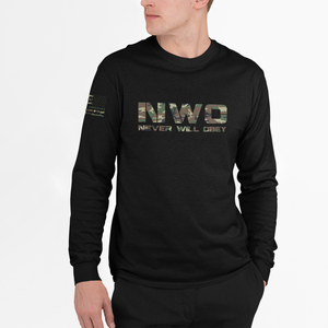 Never Will Obey - Camo - L/S Tee